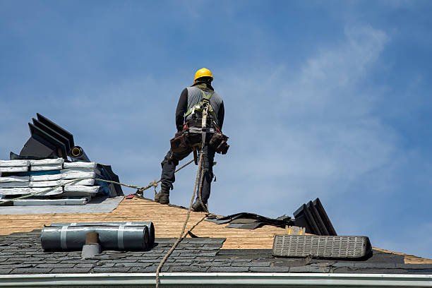 Professional Emergency Roof Repair technician working in Clear Lake, WI